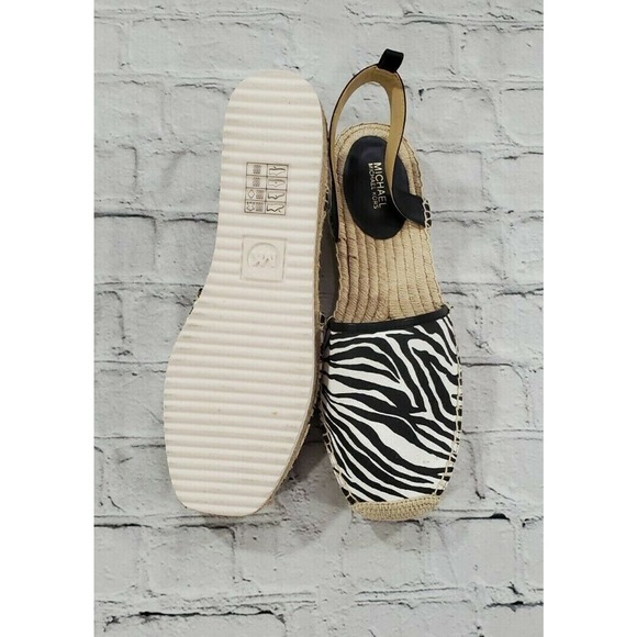 Michael Kors Lenny Ankle Strap Espadrille Flats Zebra WOMENS SIZE 9.5 - Picture 6 of 7